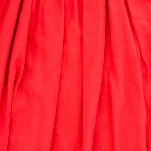 Zara Flowy Flutter Sleeve Linen Blend Midi Knee Length Dress, Coral Red, Size L - Picture 9 of 11